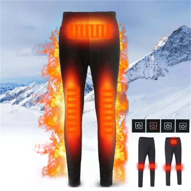 TENGOO HD-02B Heating Underwear Pant Set Fleece Lined Thermal Long Sleeves Trousers Men Women Heated Suit USB Electric Thermal Underwear for Winter