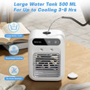 Speed Adustable Air Conditioner Cooling Fan 500ml Tank Personal Air Conditioning Air Cooler Mini Rechargeable Fan for Camping Office
