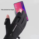 XANES Winter Touchscreen Warm Cycling Gloves Waterproof Windproof Cold-Resistant Flip Exposed Two-finger Zipper Gloves for Men Women Ski Fishing Running
