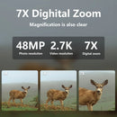 IPRee Infrared Optical Night Vision Monocular With 2000mAh Rechargeable Battery 7X Zoom Digital 2.7K 48MP Outdoor Telescope Camera for Hunting Camping