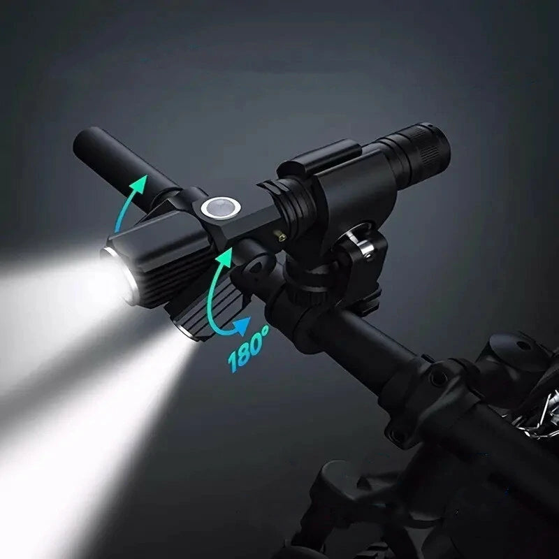 Super Bright Multi-Angle Adjustment USB Rechargeable Waterproof Bike HeadLight Taillight