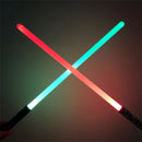 2-in-1 Metal Laser Sword with Hit Sound Seven Color Lights Rechargeable Perfect for Cosplay and Role-play