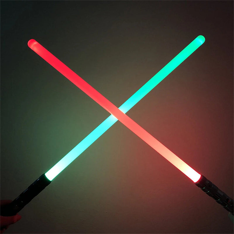 2-in-1 Metal Laser Sword with Hit Sound Seven Color Lights Rechargeable Perfect for Cosplay and Role-play