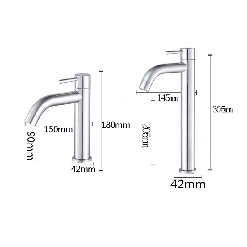 304 Stainless Modern Bathroom Sink Basin Faucet