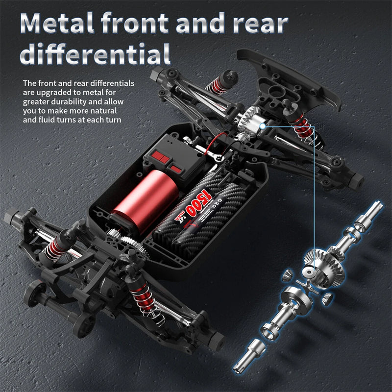 Funsky S910 Pro 1/16 2.4G 4WD 45km/h Brushless RC Car Two Battery Desert Off-Road High Speed Full Proportional Vehicles Models RTR Toys