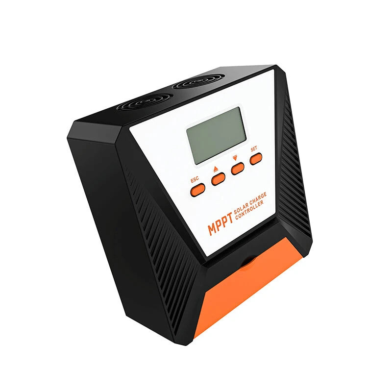 60A MPPT Solar Charge Controller 12V/ 24V Solar Panel Charge Controller Intelligent Regulator for FLD/LiFePO4/SLD/GEL/AGM with Dual USB Port Auto Parameter LCD Display and Timer Setting ON/Off Hours