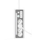 European Power Strip 4 Sockets with USB and Type-C Ports LED Light 3680W 250V 16A Flame Retardant PC Material 1.4m Cable