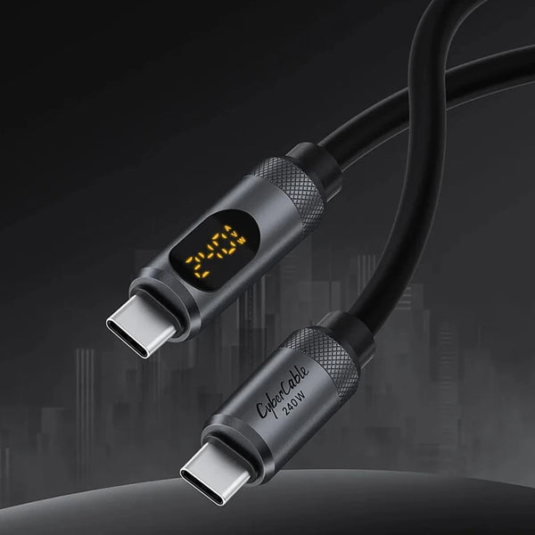 Hagibis PD240W USB-C Fast Charger Cable 1M 2M Silicone Charging Cord with LED Display for iPhone 16 16 Pro Max for SAMSUNG HUAWEI XIAOMI