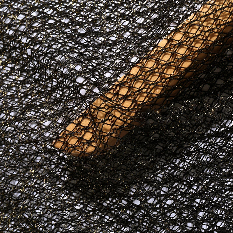 INCERUN Mens T-shirt Hollow Out Loose Fit Tee Fashion Casual Black T Shirt Summer Comfy Round Neck Long Sleeve Top