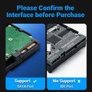 JEYI 2.5" Hard Drive Enclosure Clearly Case USB 10Gbps to SATA III/II/I External Hard Disk Case for 9.5/7mm HDD SSD Support UASP