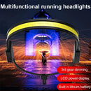 Bikight LED+COB 3 Modes COB Running Headlamp USB Rechargeable Power Dispaly Waterproof Headlight Head Torch for Camping Dog Walking Fishing Hiking Search Light