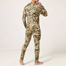 TENGOO Men's Camouflage Thermal Underwear Set,Long Sleeve Top Pant Sports Warm Suit, Crew Neck, High Stretch Knit Fabric, Outdoor Hiking Base Layer Skinny Fit