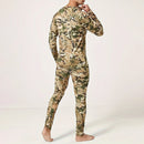 TENGOO Men's Camouflage Thermal Underwear Set,Long Sleeve Top Pant Sports Warm Suit, Crew Neck, High Stretch Knit Fabric, Outdoor Hiking Base Layer Skinny Fit