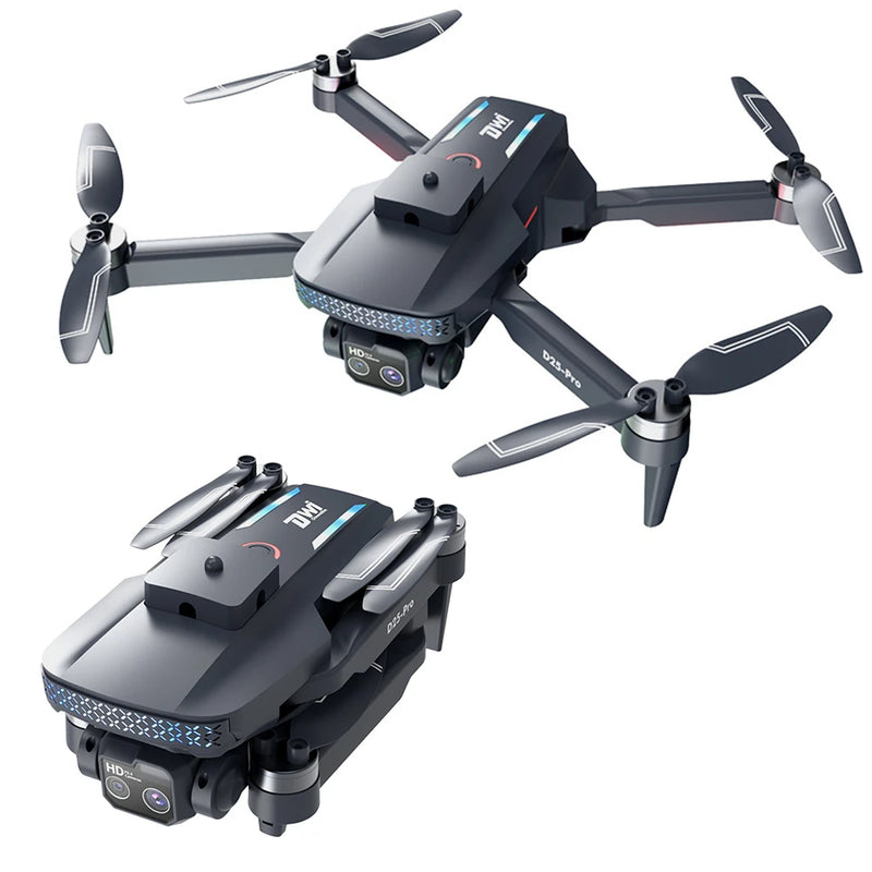 DWI D25 WiFi FPV with 2.8inch LCD Screen Controller HD Dual Camera Servo Gimbal Liftable 360 Obstacle Avoidance Brushless Foldable RC Drone Quadcopter RTF