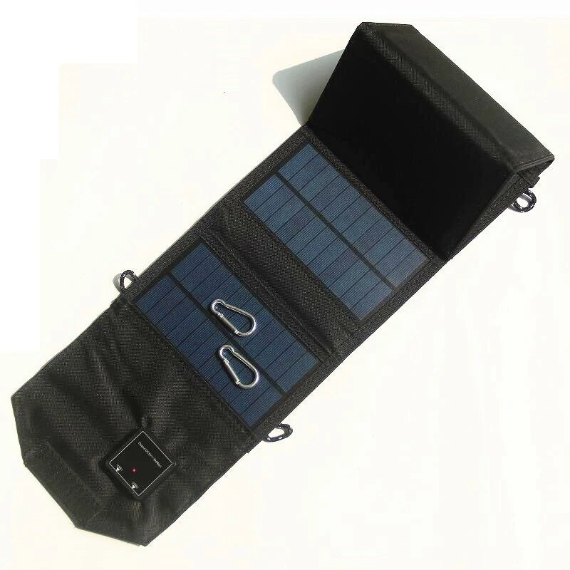 5V 15W USB Solar Chargers with 5 Folding Solar Panel Portable Solar Cell Waterproof Solar Battery Chargers Power Bank