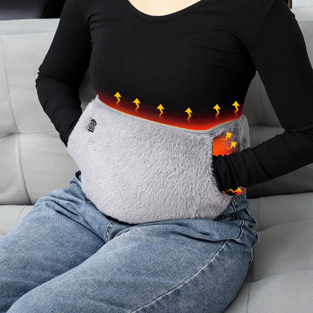 Heated USB Waist Belt 3 Adjustable Temperatures Warm Waist Belt Electric Heating Waist Belt Can Warm Hands Waist And Stomach Plush Belt To Keep Warm In Winter
