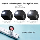 XANES Knitted Bike Warm Hat Removeable LED Light 3 Modes Brightness 200mAh Battery USB Chargeable Portable Flashlight for Cycling Fishing Hiking Camping Running