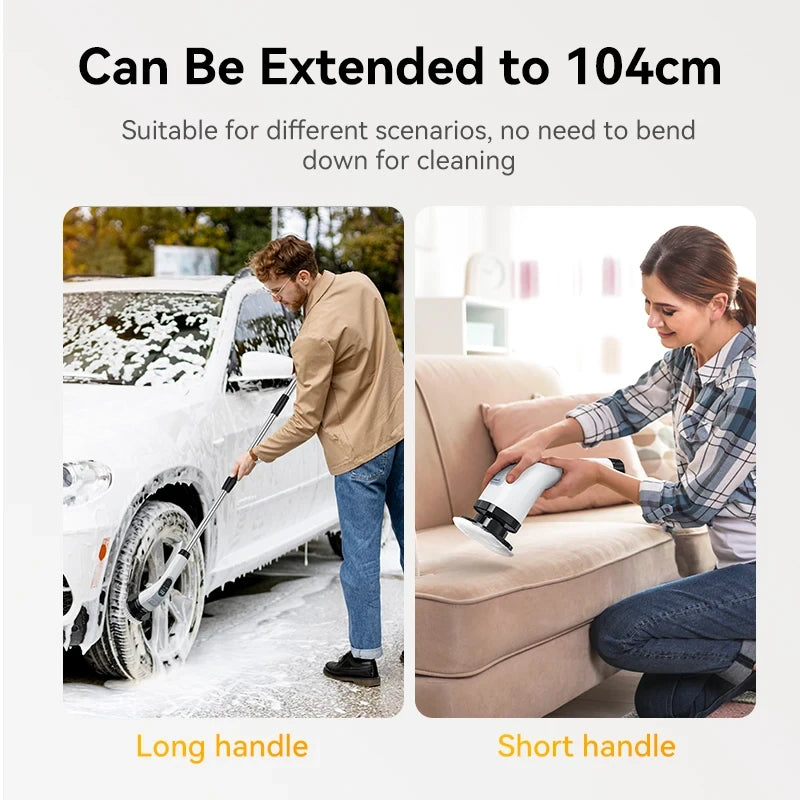 Cordless Electric Cleaning Brush Cordless Handheld Shower Washer Rotating Cleaner Multi-function Cleaner IP67 Waterproof