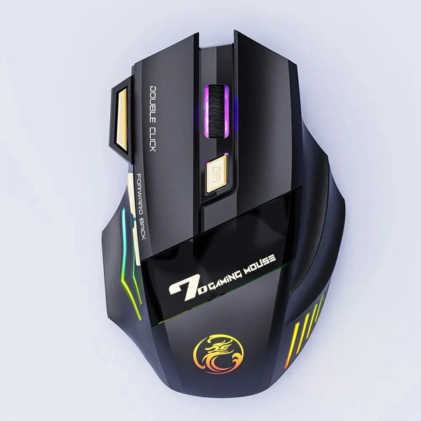 Wireless Gaming Mouse USB IMICE GW-X7 3200DPI Wired/Dual Mode BT+2.4G Rechargeable 7 Keys Silent Mouse 7-color Breathing LED