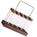 6/10/12 Slots Wood Base Coffee Bean Glass Bottle Display Stand Transparent Glass Tubes Wooden Lids Storage Rack