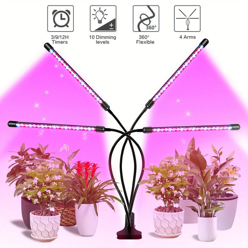 LED Plant Growth Lamp Plant Lamp Clip Timing Full Spectrum Sunlight Succulent Flower Herb Seedling Fill Light Promotes Rapid Plant Growth For Home Gardens
