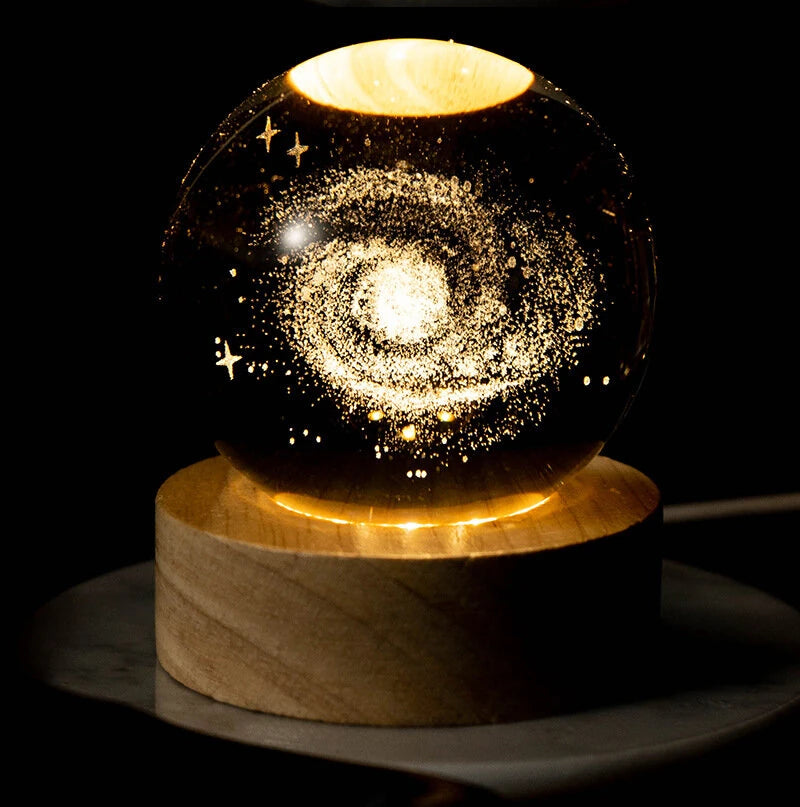 Glowing Crystal Ball 3d Engraved Small Crystal Ball Light Decoration Creative Gift Glowing Crystal Ball Suitable For Christmas Classmates And Children's Birthday