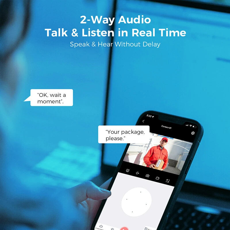 Hiseeu TZ-HBY08 8MP Wireless Security Camera 4K Ultra HD Indoor Outdoor Color Night Vision 2-Way Audio WiFi Home Surveillance Cameras