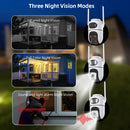 Wireless HD 3MP+3MP Binocular Camera ICSEE APP PTZ Monitoring Outdoor Home WIFI Camera