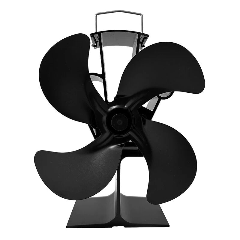 IPRee 4 Blades Fireplace Fan Heat Power Stove Fan No Electricity For Wood Burner Log Burning Fire Parts for Pellet/Wood Burner/Oven-DY014L