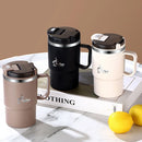 Double-Wall Coffee Office Mug 304 Stainless Steel Water Mug Cup With Spoon&Tea Strainer Leak Proof Anti Scalding Drinking Cup
