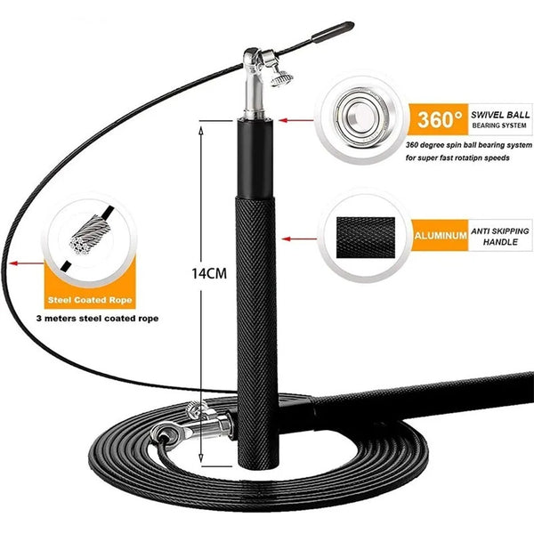 KALOAD Steel Wire Jump Rope Skipping Rope Fitness Sports Professional Training Home Exercise Equipment for Fat Reduction