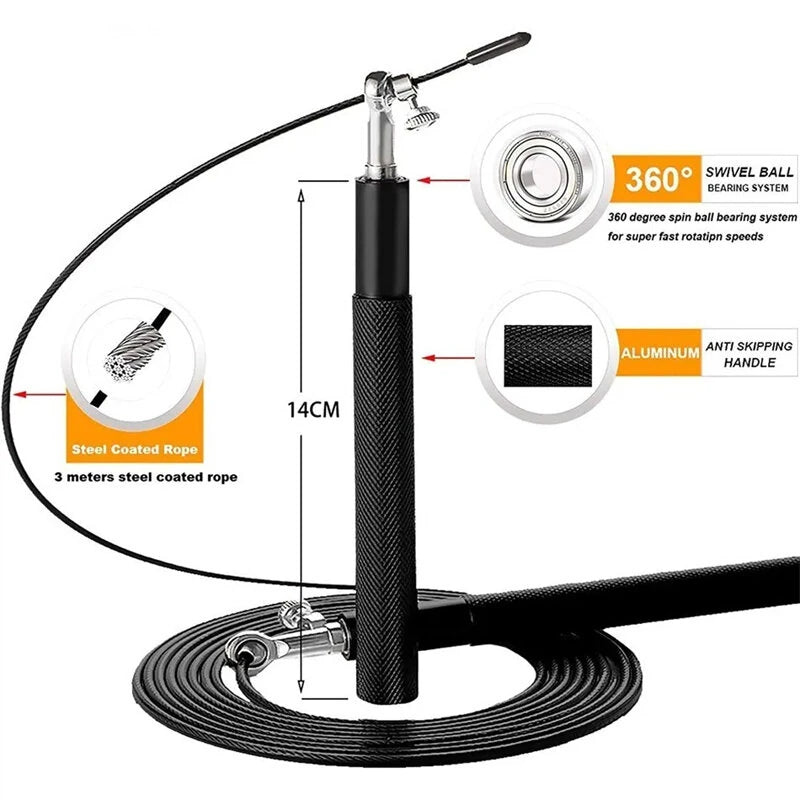 KALOAD Steel Wire Jump Rope Skipping Rope Fitness Sports Professional Training Home Exercise Equipment for Fat Reduction