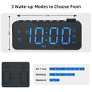 AGSIVO LED Digital Alarm Clock with FM Radio / Dual Alarm / Snooze / External USB Charging Port / Dimmable Night Light For Bedroom / Office