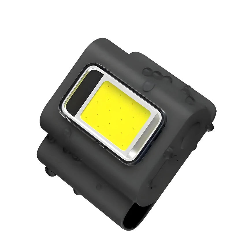 Bikight Magnetic COB Work Light, Safety Running Light with Strong Magnetic Clip, 6 Light Modes USB Rechargeable Waterproof Mini Led Keychain Light with Headband for Night Running Joggers Walking Hiking