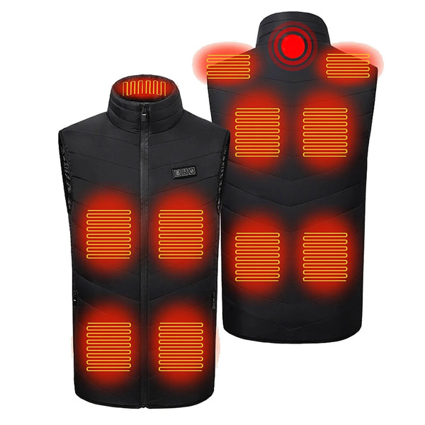 TENGOO HV-11S Unisex 11 Heating Area Vest 3-Gears Heated Jackets USB Electric Thermal Clothing Winter Warm Vest Outdoor Heat Coat Clothing for Winter Skiing Camping