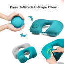 U-Shaped Travel Pillow Press Inflatable Pillow Neck Portable Foldable Outdoor Travel Car Aircraft Inflatable Ring Neck Pillow