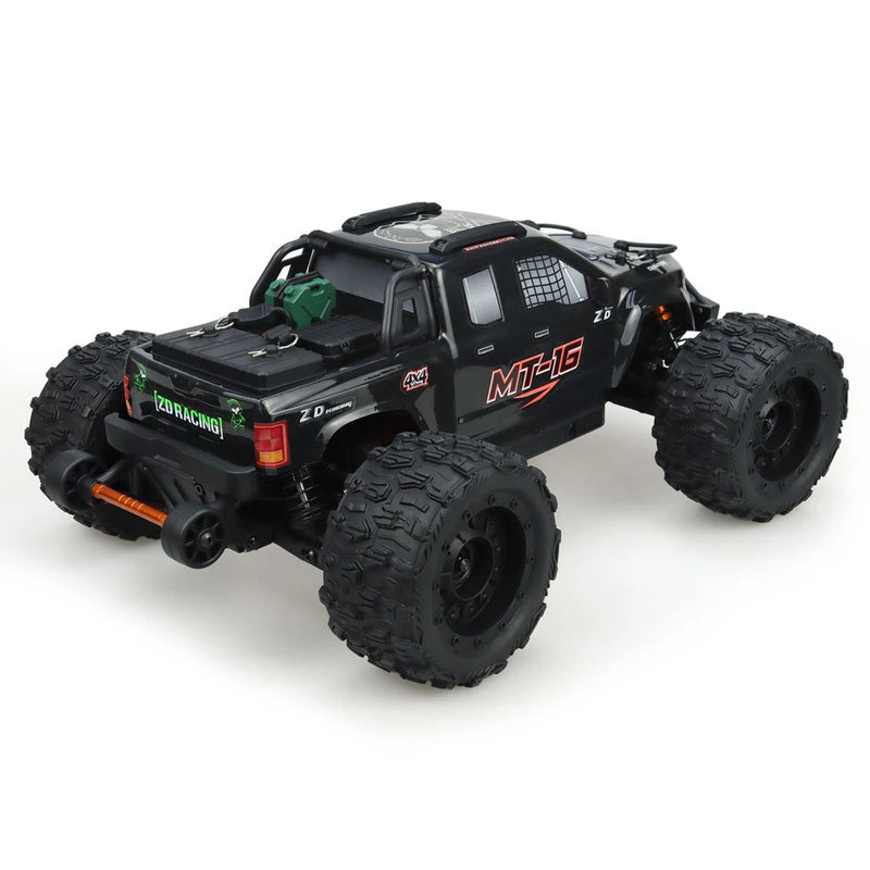 ZD Racing MT16 RTR 1/16 2.4G 4WD 80km/h Fast Brushless RC Car 3S Desert Monster Off-Road Truck Alloy Chassis LED Light Full Proportional Vehicles Models Toys Oil Filled Shocks