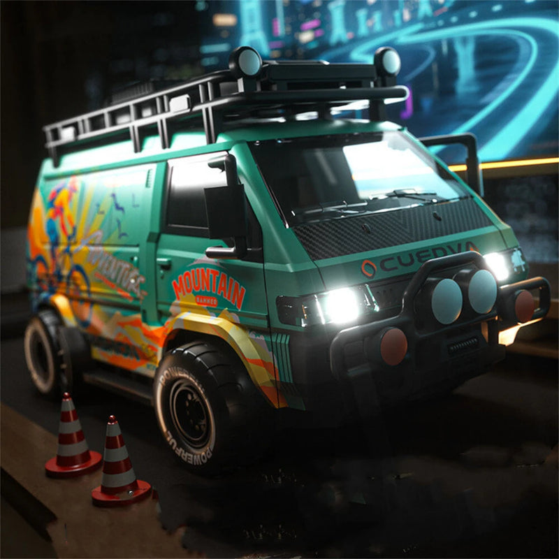 DLK 585-132 RTR 1/24 2.4G 4WD RC Car Sport Mini Bus Drift Off-Road Simulation Camping Van LED Light High Speed Remote Control Racing Micro Vehicles Model Adventure Toys