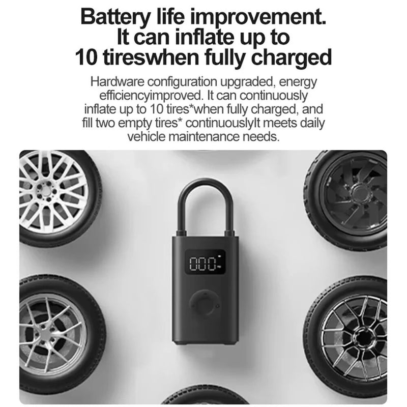 [2025 Version]XIAOMI Mijia 2D 150PSI Smart Bike Pump 2000mAh Battery Power Bank USB Charging LED Display Electric Portable Air Pump Camping Cycling Car Basketball Football Pump for XIAOMI SU7