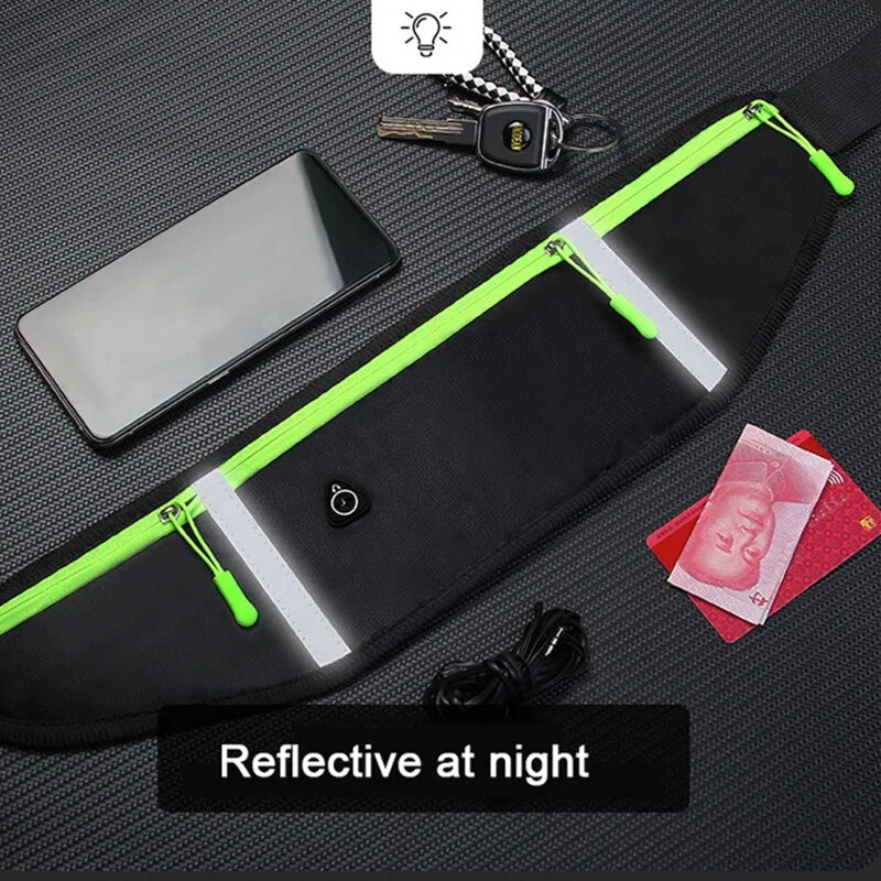 Running Black Grey Waist Bag Adjustable High Capacity Lightweight Waterproof Sports Fanny Pack for Workout Fitness Cycling