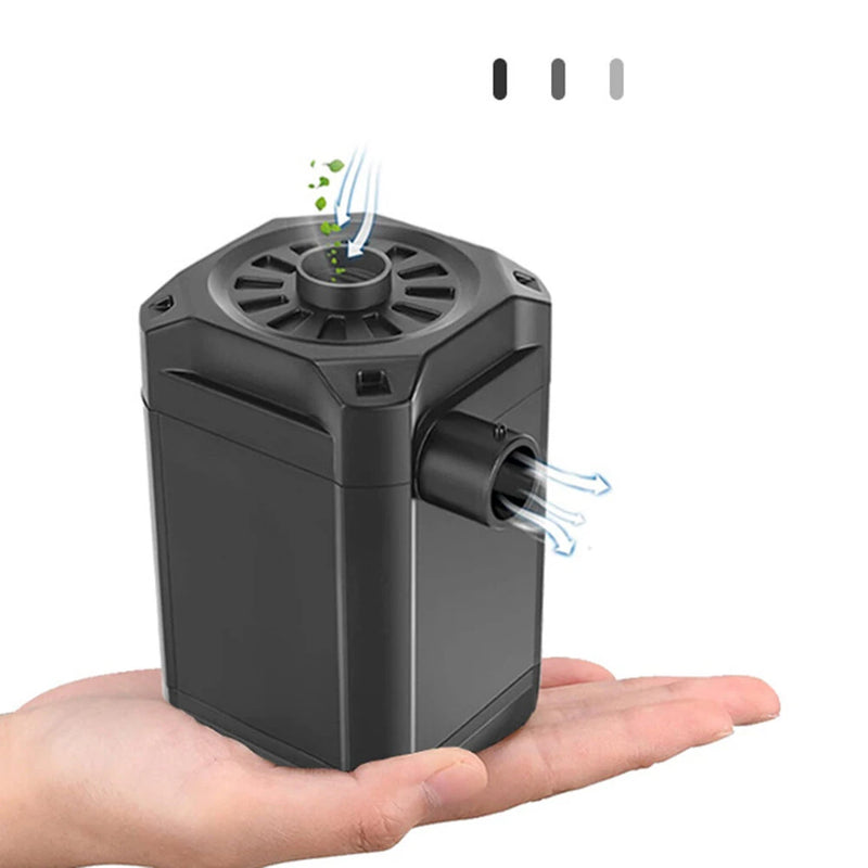 Electric Air Pump Inflator Air Compressor With Rechargeable Battery Portable Wireless For PVC Boat Mattress Inflatable Pool Raft Tyre Balls With 3 Nozzles