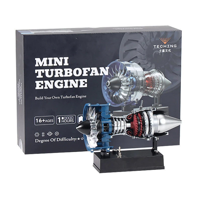 Teching DM112 TR900 Mini Metal Turbofan Engine Model Assembly Kit 170+ PCS for A320 B737 C919 Aircraft Mechanical Science Education Toy Gift