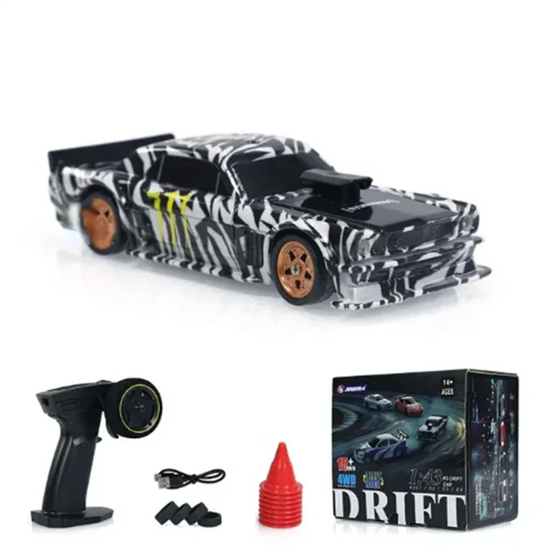 JIABAILE 4301/02/03/04 RTR 1/43 2.4G 4WD Drift RC Car Mini Race LED Light Optional Gyro Radio Control High-Speed Motor On-Road Racing Vehicle Model Boys Gifts Outdoor Toys