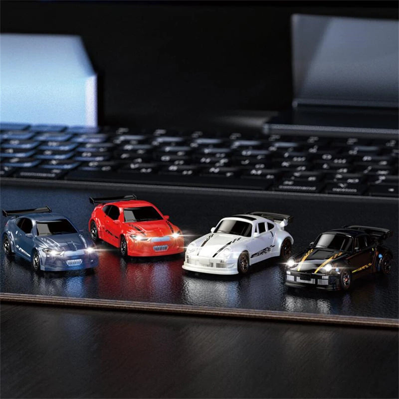KFPLAN KF20 1/64 2.4G 4WD Drift RC Car Mini Race LED Light Radio Control High-Speed Motor Full Proportional On-Road Racing Vehicle Model Boys Gifts Desktop Toys