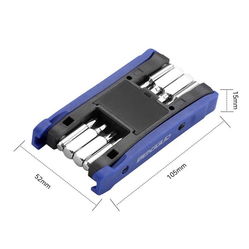 BENGGUO Bike Multi Mini Folding Repair Tool Portable Chain Splitter Cutter HexSpoke Wrench Screwdriver Multitool Portable Tire Repair Tool