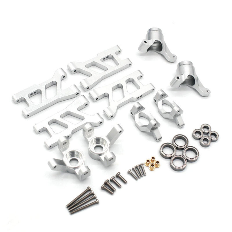 Upgraded Metal Parts Front Rear Suspension Arms Steering Cup C Hubs Rear Wheel Seat Set for 1/18 HS 18311 18312 18301 18302 18321 18322 RC Cars Vehicles Models Parts