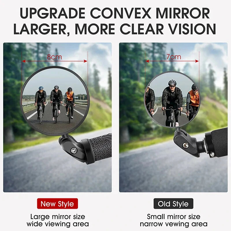 WEST BIKING Round Bicycle Rearview Mirror 360Rotatable Convex Safety Cycling Motorcycle MTB Bike Rearview Mirror
