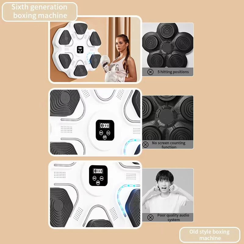 KALOAD Smart Music Punching Target 9 Speed Gradient Adjustment Intelligent Auto Counter Wall Mounted Target Boxing Training Equipment