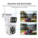 A30 3MP+3MP 5X Zoom Dual Lens PTZ Security Camera Wireless Outdoors Smart Motion Detection Two Way Audio IP66 Waterproof ICSEE APP Built-in Alarm Home Surveillance Camera