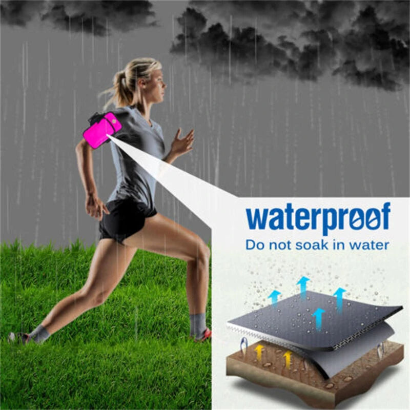 Running Black Grey Arm Bag Adjustable High Capacity Lightweight Waterproof Sports Bag for Workout Fitness Cycling